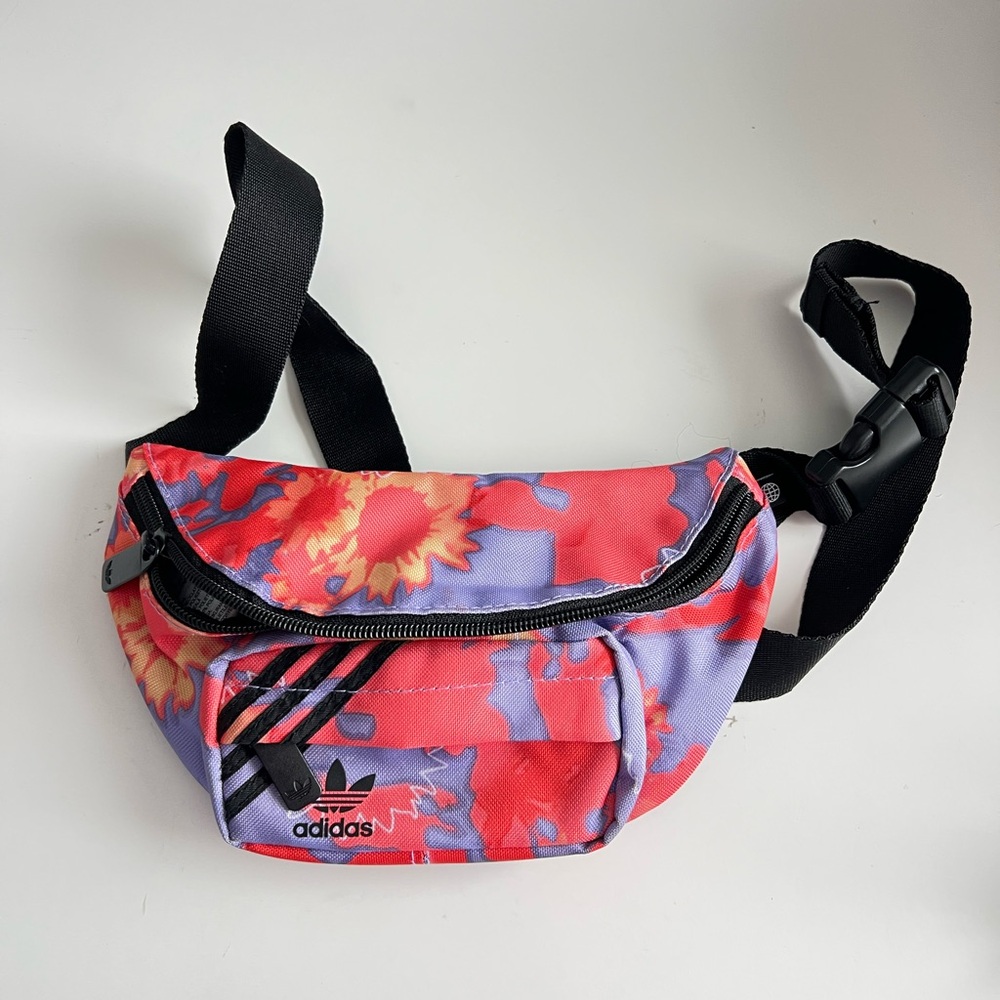 Adidas Red and Purple tie dye Belt Bag